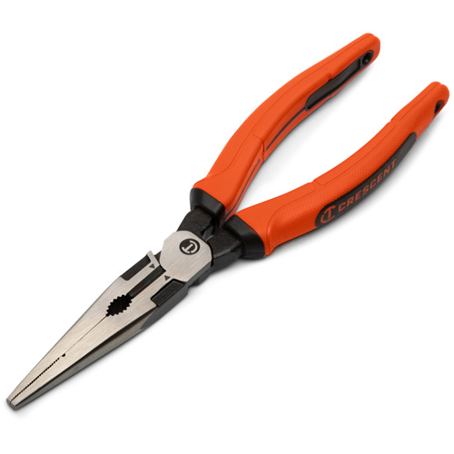 Pince &agrave; bec long Z2 avec poign&eacute;e &agrave; prise en cuir double mat&eacute;riau, 8" lo Moffatt Supply & Specialties