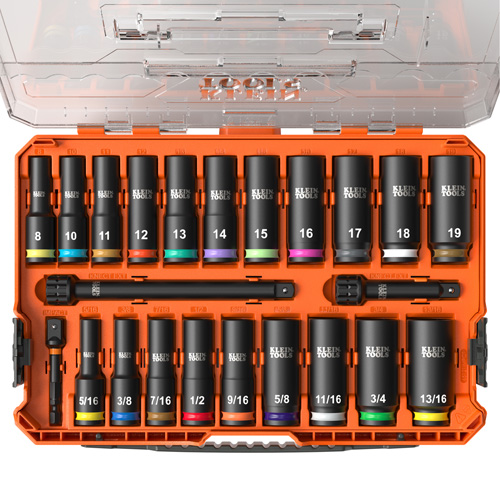 KNECT Drive Socket Set, 23 Pcs, Impact, 3/8" Drive Size, Deep Moffatt Supply & Specialties