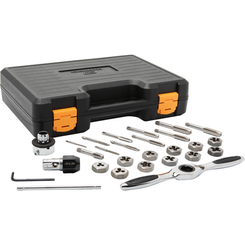 Jeu de tarauds et fili&egrave;res &agrave; cliquet m&eacute;triques, 27 Morcea Moffatt Supply & Specialties