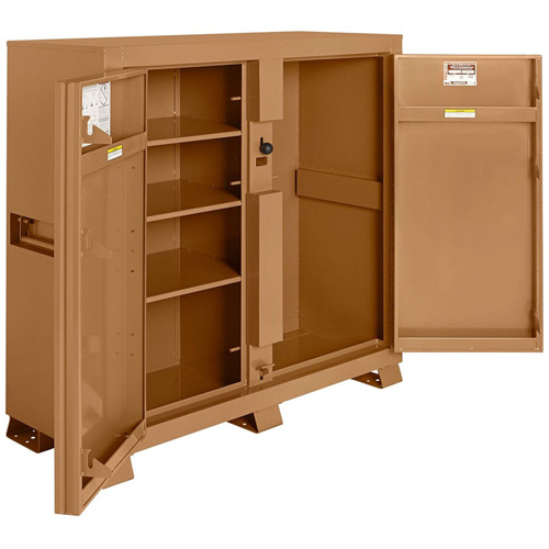 Model 111 Jobsite Cabinet with Padlock, Steel, 47.5 Cubic Feet, Tan Moffatt Supply & Specialties