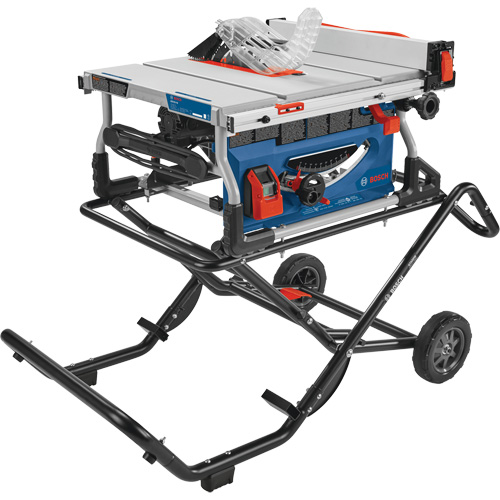 Jobsite Table Saw with Gravity-Rise Wheeled Stand, 120 V, 15 A, 3800 RPM Moffatt Supply & Specialties