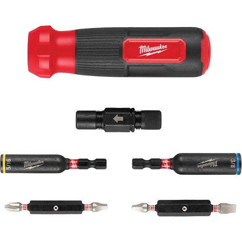 8-IN-1 Multi-Bit & Nut Driver with SHOCKWAVE Impact Duty Bits & Nut Drivers, 8-1/3" L, Cushion Grip Handle Moffatt Supply & Specialties