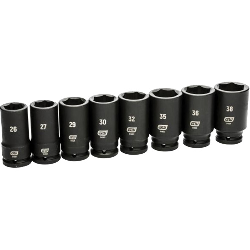 Jeu de douilles SAE &agrave; 6 pans, 8 Mcx, Chocs, Prise de 3/4", Profond Moffatt Supply & Specialties