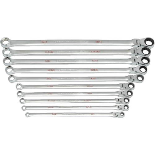 Jeu de cl&eacute;s Gearbox &agrave; t&ecirc;te flexible XL et cannelure universelle 120XP, Cl&eacute; polygonale, 10 morceaux, Imp&eacute;rial Moffatt Supply & Specialties