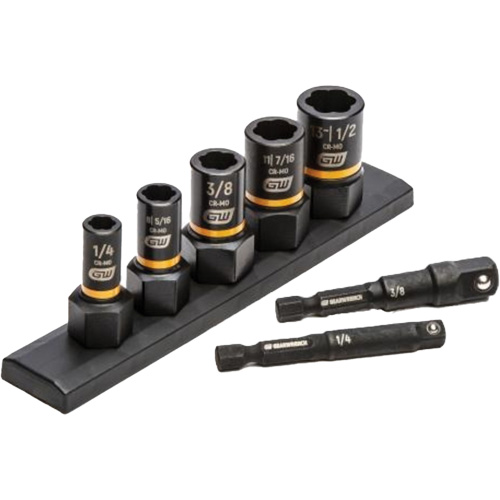 SAE Bolt Biter Extraction Socket Set, 7 Pcs, Impact, 1/4"/3/8" Drive Size Moffatt Supply & Specialties