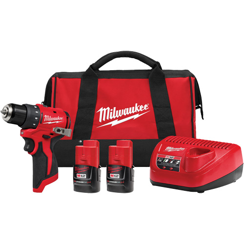 Ensemble perceuse/visseuse sous-compacte sans balai M12, Lithium-ion, 12 V, Mandrin 3/8", Couple 350 lb-po Moffatt Supply & Specialties