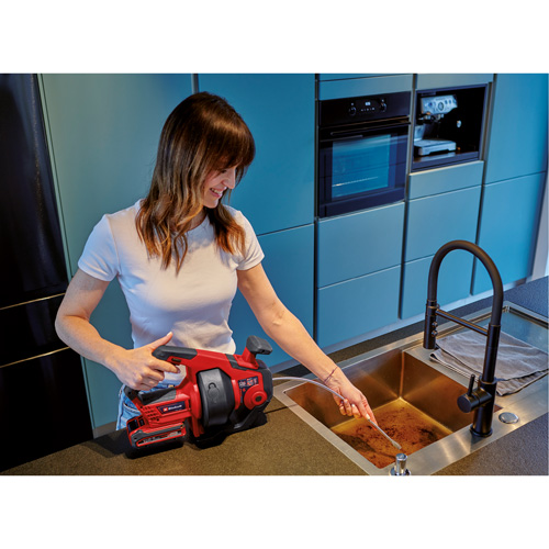 TE-DA 18/760 Li 18V Cordless Drain Auger (Tool Only), Powered, 25' Cable Length, 1/4" Cable Diameter Moffatt Supply & Specialties