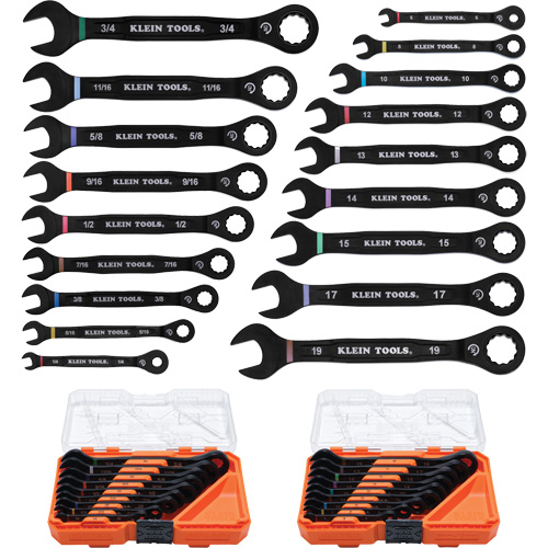 Wrench Set, Ratcheting Combination, 18 Pieces, Imperial and Metric Moffatt Supply & Specialties