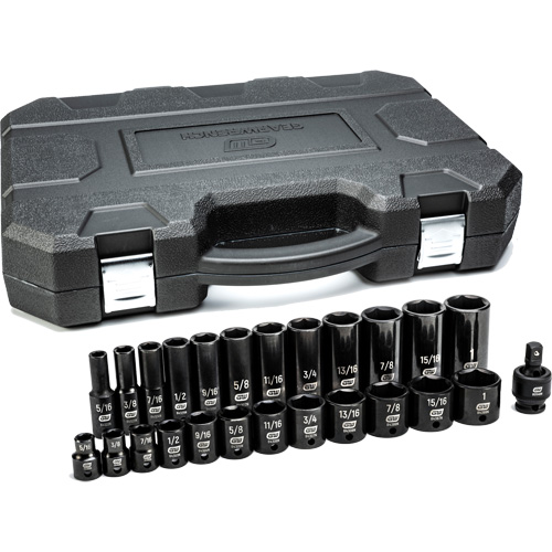 6-Point SAE Socket Set, 25 Pcs, Impact, 3/8" Drive Size, Deep Moffatt Supply & Specialties