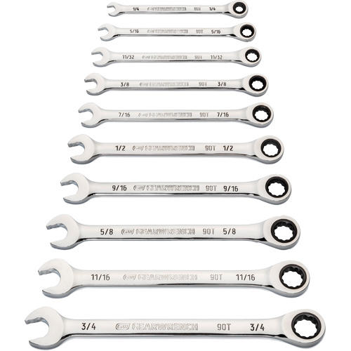 90-Tooth 12-Point Wrench Set, Ratcheting Combination, 10 Pieces, Imperial Moffatt Supply & Specialties