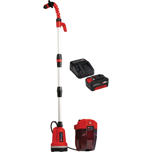 Pompe &agrave; eau propre pour baril de pluie sans fil avec batterie 4 Ah et ensemble de d&eacute;part de chargeur, 18 V, 792,5 gal./min Moffatt Supply & Specialties
