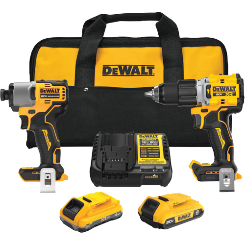 XR Brushless Cordless Premium Drill Driver Kit with 4 Ah POWERSTACK Battery and 2 Ah Battery, 20 V Moffatt Supply & Specialties