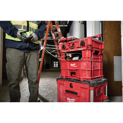 PACKOUT Wire Pulling XL Crate, 15-3/4" x 18-5/8" x 15", Black/Red Moffatt Supply & Specialties