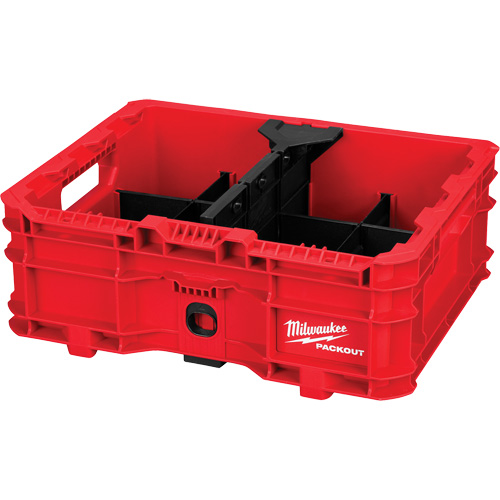 PACKOUT Low-Profile Crate, 15" x 18-5/8" x 6-5/8", Black/Red Moffatt Supply & Specialties