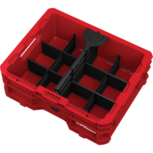 PACKOUT Low-Profile Crate, 15" x 18-5/8" x 6-5/8", Black/Red Moffatt Supply & Specialties