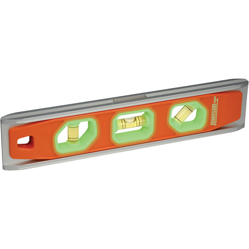 Niveau Torpedo Glo-View&reg;, 9" lo, Aluminium, 3 fioles, Magn&eacute;tique Moffatt Supply & Specialties