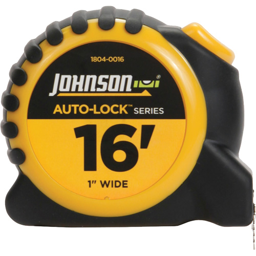 Ruban &agrave; mesurer Auto-Lock avec agrafe de ceinture en acier, 1" x 16', Marques de goujon 1/16" Moffatt Supply & Specialties