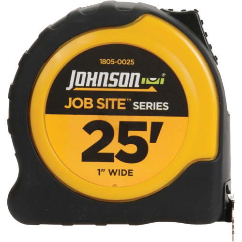 Job Site Power Tape with Steel Belt Clip, 1" x 25', 1/16" Graduations Moffatt Supply & Specialties