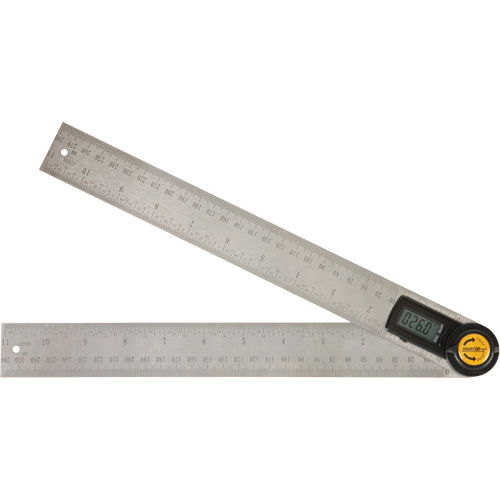 Localisateur d'angle num&eacute;rique et r&egrave;gle, 11" lo, Acier inoxydable, Graduations de 1/32" Moffatt Supply & Specialties