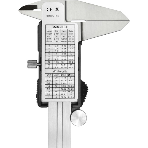 Digital Caliper, 0.0005" (0.01 mm) Resolution, 0" - 6" (0 mm - 150 mm) Range Moffatt Supply & Specialties