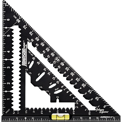 7-1/4" Johnny Square&reg; MACH-1 Smart Mark Rafter Square with Level Vial Moffatt Supply & Specialties