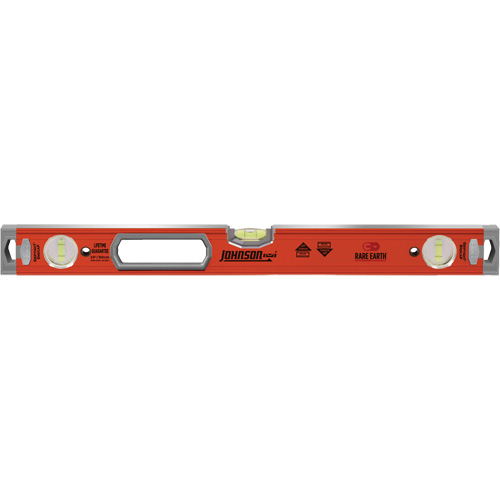 Heavy-Duty Box Level, Box, 2' L, Aluminum, 3, Magnetic Moffatt Supply & Specialties