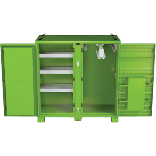 Armoire ventil&eacute;e pour le rangement d'&eacute;PI sur place, Acier, Vert lime haute visibilit&eacute; Moffatt Supply & Specialties