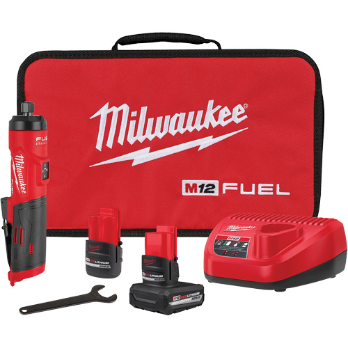 FUEL Straight Die Grinder Kit, 1/4" Collet, 12 V, Lithium-Ion Moffatt Supply & Specialties