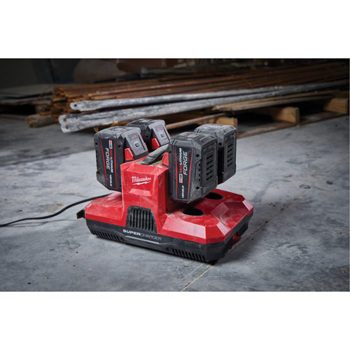 Four Bay Simultaneous Super Charger with PACKOUT Compatibility, 18 V, Lithium-Ion Moffatt Supply & Specialties