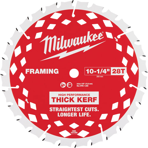 Lame de scie circulaire &agrave; charpente avec trait &eacute;pais, 10-1/4", 28 dents, Pour Bois Moffatt Supply & Specialties