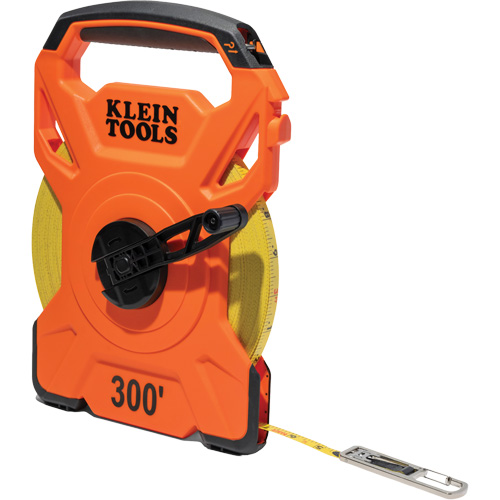 Open Reel Tape Measure with Single Hook and Carabiner, 1/2" x 300', 1/10" Graduations Moffatt Supply & Specialties