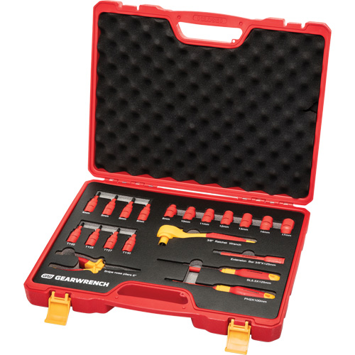 Jeu d'outils isol&eacute;s VDE &agrave; prise 3/8", 1000 V, 20 M Moffatt Supply & Specialties