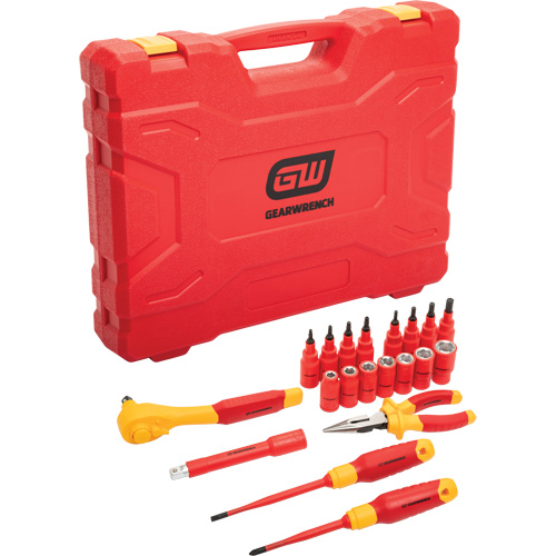 Jeu d'outils isol&eacute;s VDE &agrave; prise 3/8", 1000 V, 20 M Moffatt Supply & Specialties