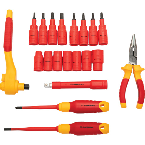 Jeu d'outils isol&eacute;s VDE &agrave; prise 3/8", 1000 V, 20 M Moffatt Supply & Specialties