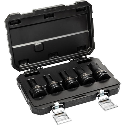 SAE Impact Bit Socket Set with Blow Mold Case, Hex, 3/4" Drive, 5 Pcs Moffatt Supply & Specialties