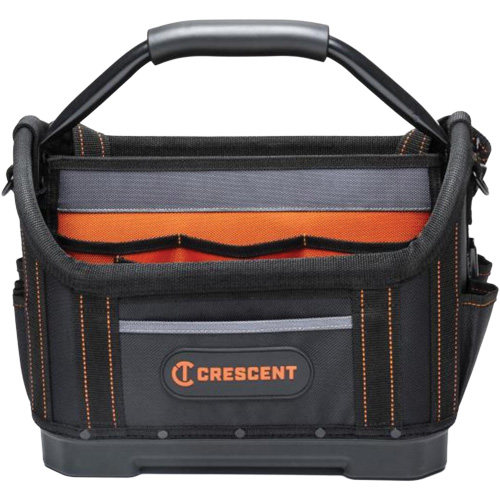 Sac ouvert de 14" pour outils d'ouvrier, 1680 Denier/Polyester, 25 pochettes, Noir/Gris/Orange Moffatt Supply & Specialties