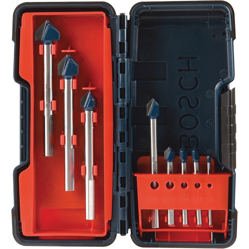 Glass & Tile Drill Bit Set, 8 Pieces, Carbide Moffatt Supply & Specialties