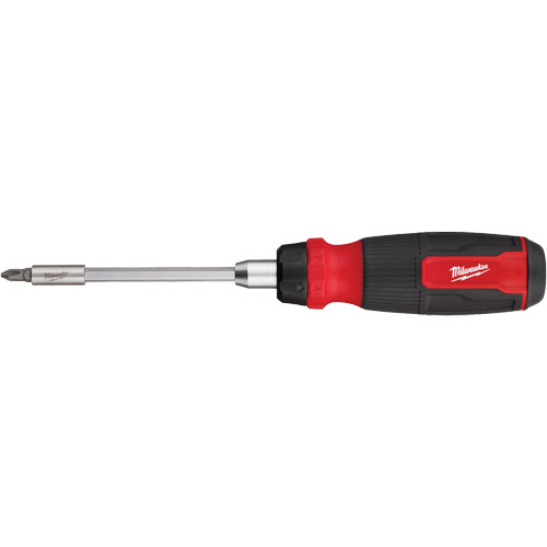 14-in-1 Ratcheting 1/4" Drive Multi-Bit Screwdriver, 10-11/100" L, Cushion Grip Handle Moffatt Supply & Specialties