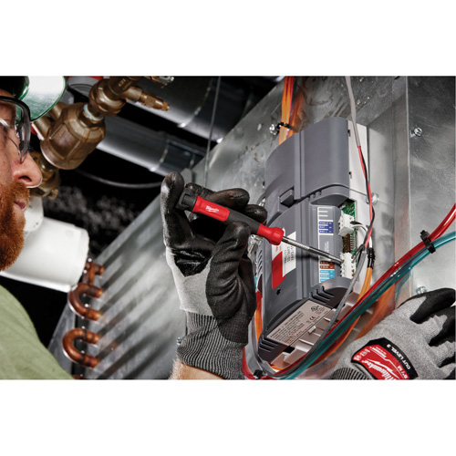 Tournevis de pr&eacute;cision 4-en-1 &agrave; embouts multiples avec porte-embout de 1/4", 5-3/4" lo, Prise Coussin&eacute;e Moffatt Supply & Specialties