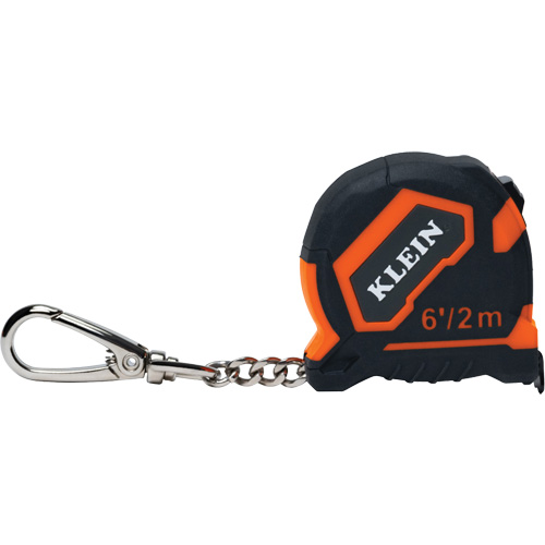 Keychain Tape Measure, 1/2" x 6'/2 m, 1/32''/0.79 mm Graduations Moffatt Supply & Specialties