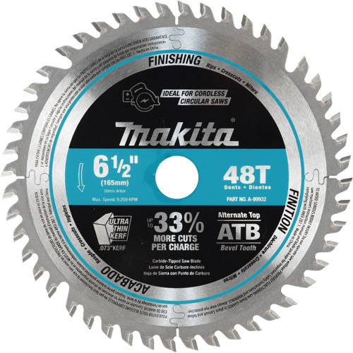Lame de scie en plong&eacute;e sans fil &agrave; pointes au carbure, 6-1/2", 48 dents, Pour Bois Moffatt Supply & Specialties