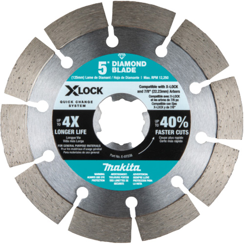 Lame diamant segment&eacute;e X-LOCK pour la coupe de maçonnerie Moffatt Supply & Specialties