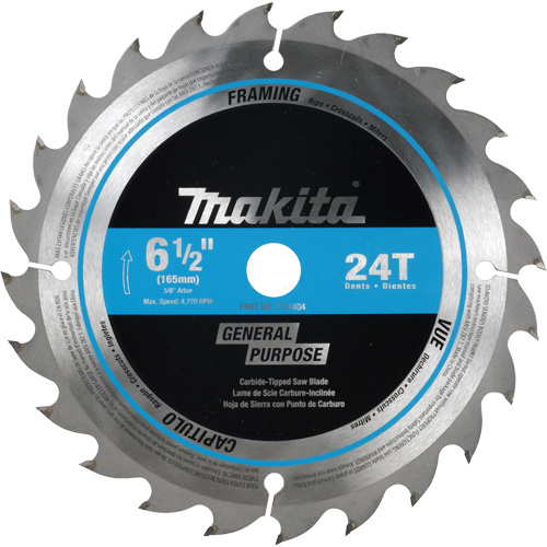 Lame de scie circulaire &agrave; pointe au carbure pour charpente, 6-1/2", 24 dents, Pour Bois Moffatt Supply & Specialties