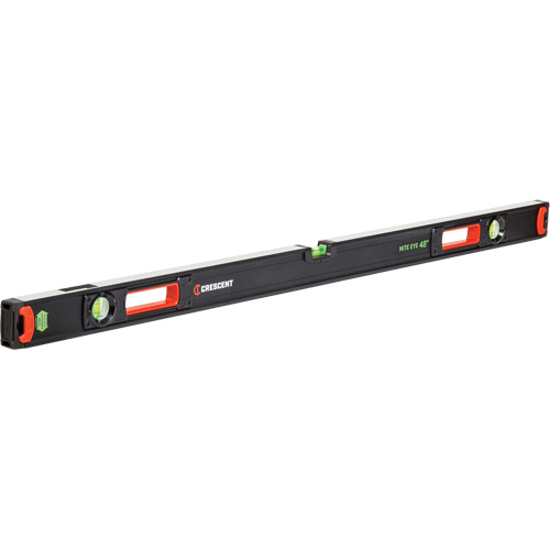 NITE EYE Beam Level, Box, 4' L, Aluminum, 3, Non-Magnetic Moffatt Supply & Specialties