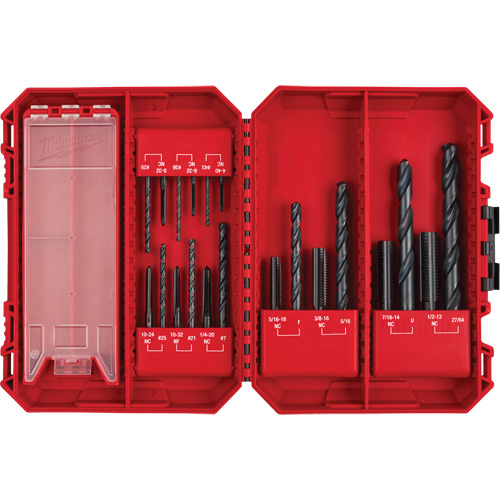 SAE Straight Flute Plug Tap & Drill Bit Set with Case, 20 Pieces Moffatt Supply & Specialties