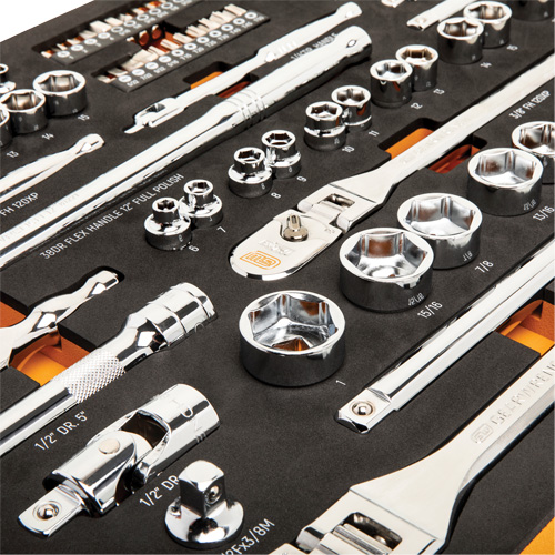 1/4", 3/8" & 1/2" Drive 120XP Mechanics Tool Set in Foam Tray, 89 Pcs Moffatt Supply & Specialties