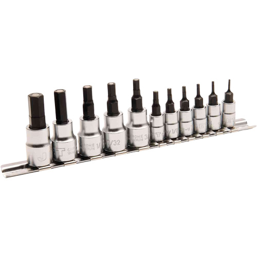 Magnetic SAE Bit Socket Set JMHB-11S, Hex, 1/4"/3/8" Drive, 11 Pcs Moffatt Supply & Specialties