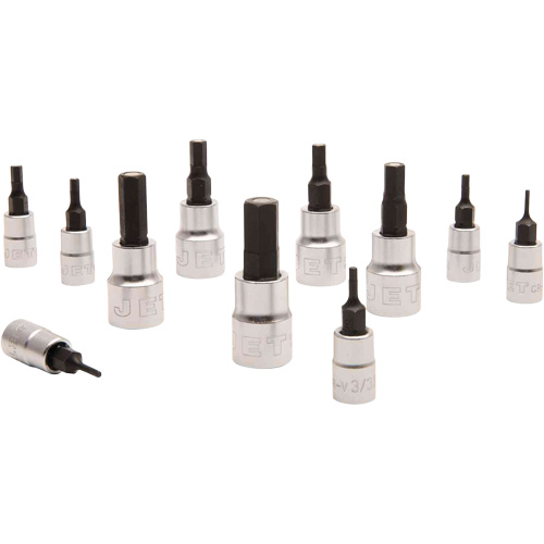 Magnetic SAE Bit Socket Set JMHB-11S, Hex, 1/4"/3/8" Drive, 11 Pcs Moffatt Supply & Specialties