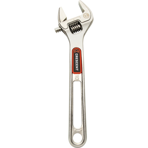 Adjustable Wrench with Quick-Fit-Jaw, 10" L, 1-7/16" Max Width, Chrome Moffatt Supply & Specialties