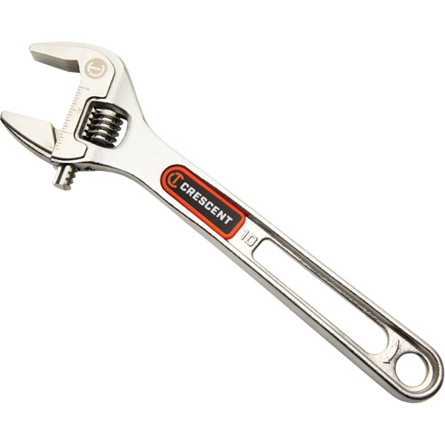 Adjustable Wrench with Quick-Fit-Jaw, 10" L, 1-7/16" Max Width, Chrome Moffatt Supply & Specialties